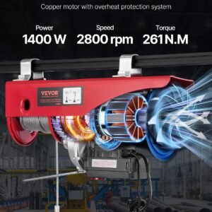 Electric Hoist Crane Winch 2200 Lbs 328 Ft Wireless & 14 Ft Wired Remote - Image 4