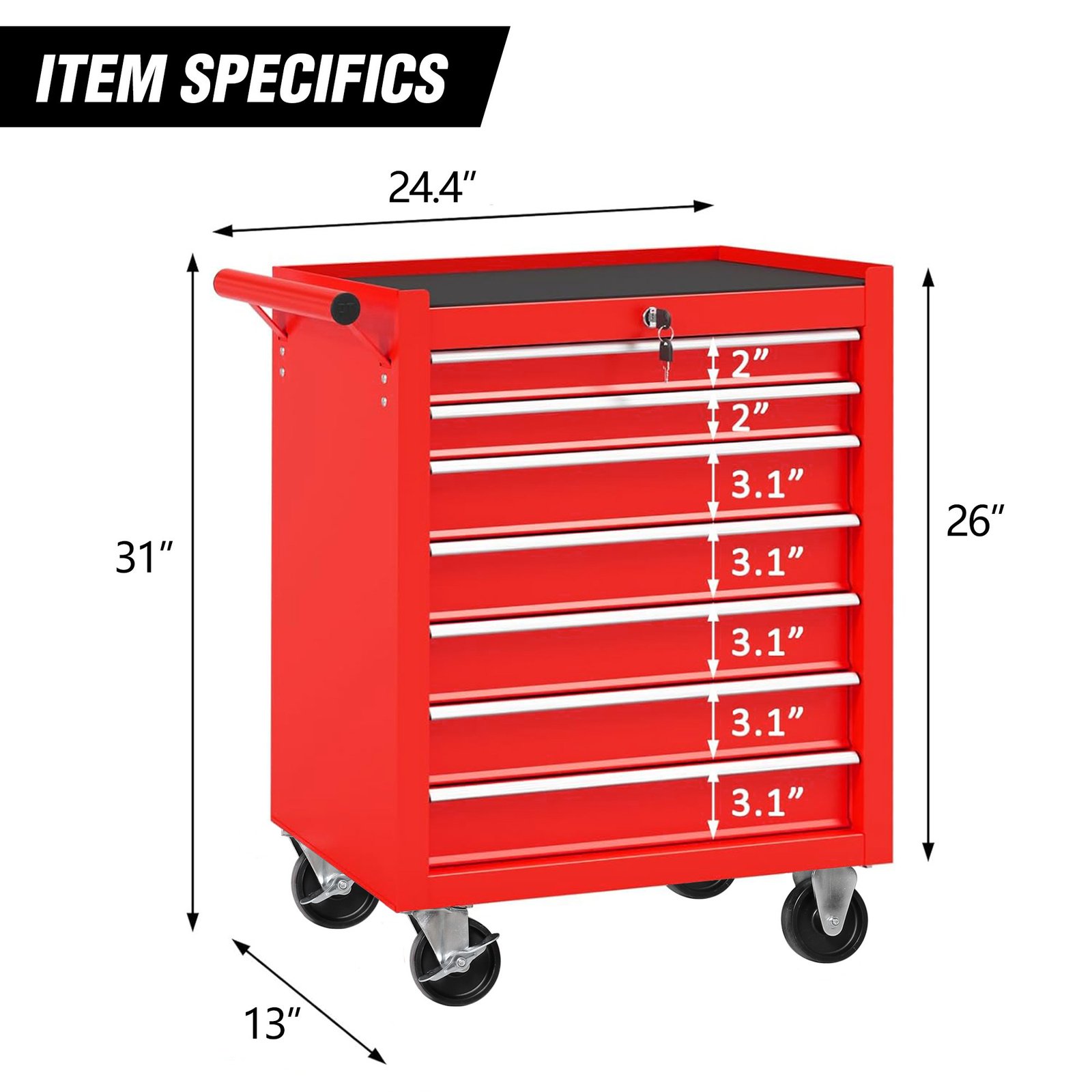 7 Drawers Tool Cabinet - Image 6