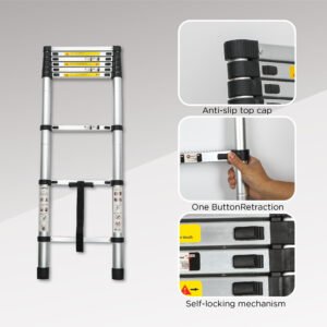 Aluminum Telescoping Ladder For Outdoor Work - Image 5