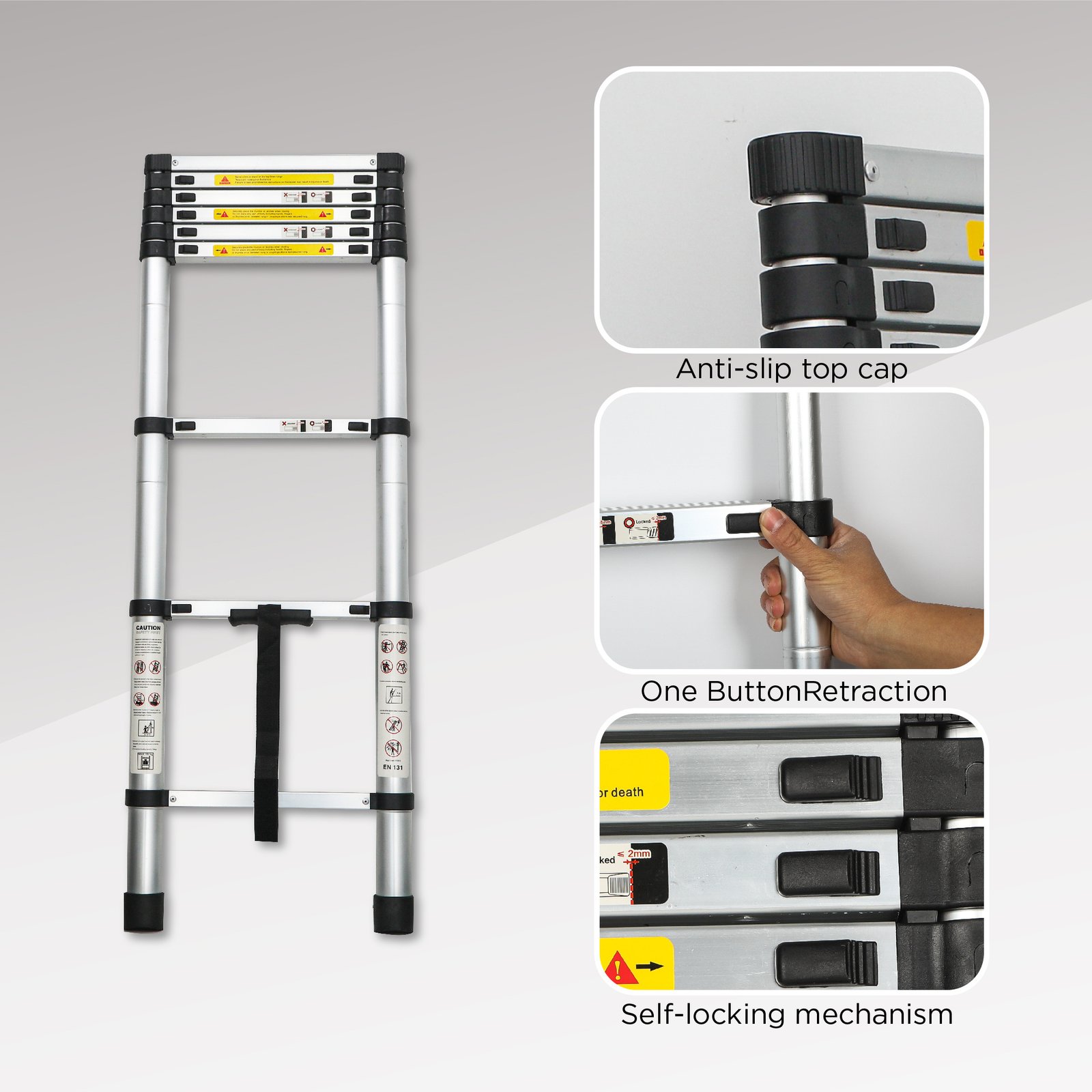 Aluminum Telescoping Ladder For Outdoor Work - Image 5