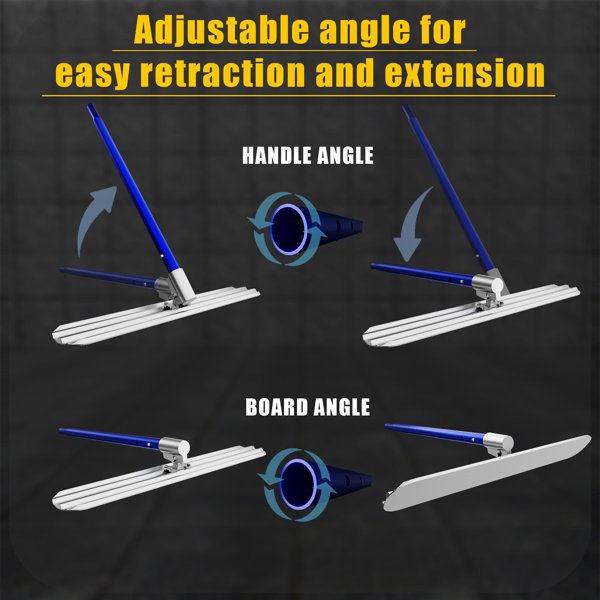 Bull Float Concrete Tools,48inx8in Magnesium Aluminum Alloy Concrete Float With 4 Combinable Handles,Concrete Bull Float With Carrying Toolbox,Trowel,Concrete Bull Float Kit For Concrete Finishing