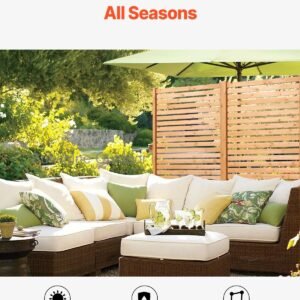 Wooden Privacy Screen 36' X 76' Freestanding Outdoor Privacy Screen For Patio - Image 5