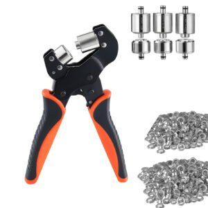 Grommet Tool Kit 1/4" 5/16" 3/8" 900 PCS Grommets Eyelet Tool Kit, With Eyelets And Washers, Manual Grommet Press Pliers, Hole Punch Tools, Blocks, For Leather, Tarps, Shoes, Crafts, Fabric - Image 1
