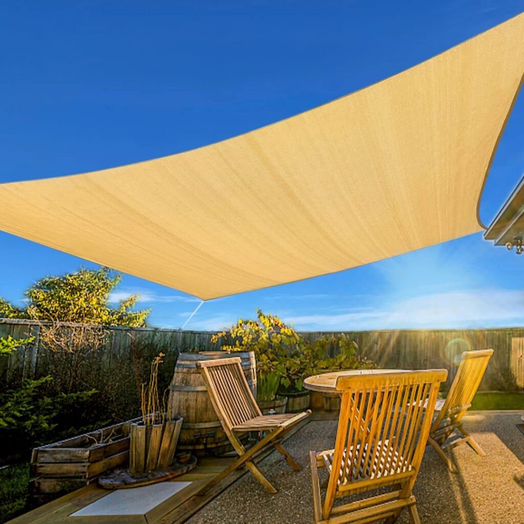 Prohibited From Sale On Amazon XISHAN 6'X8' Grey Sand HDPE Sunshade Sail, 160 Grams