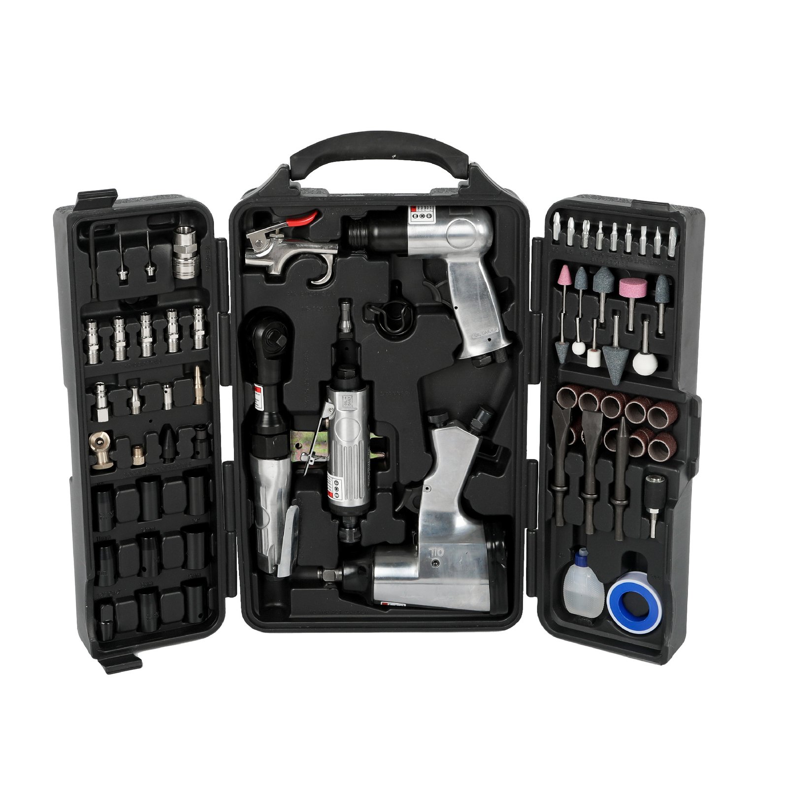 71 Piece Air Tool And Accessories Kit, Impact Wrench, Air Ratchet, Die Grinder, Aire Hammer, Hose Fittings, Storage Case - Image 9
