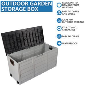 75gal 130lb Black Lid Plastic Patio Storage Box - Image 5