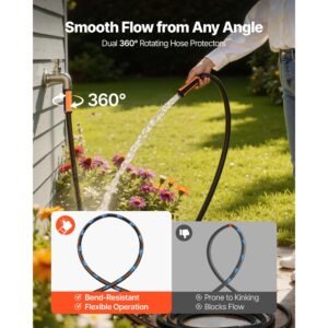 Garden Hose, 75 Ft 5 8 Heavy Duty 4-Layer Rubber Water Hose, 150PS Working & 600PS Burst, Flexible & Non-kink Outdoor Waterhose With 3 4 Fitting, Lightweight Hoses For Gardening Cleaning - Image 3