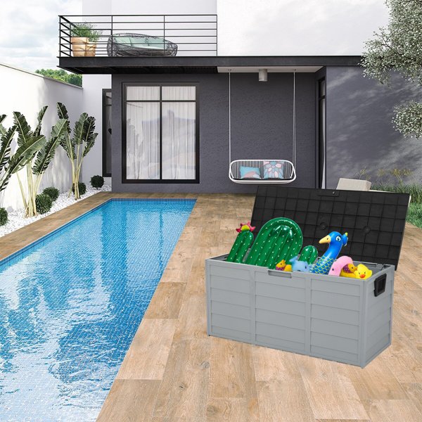 75gal 130lb Black Lid Plastic Patio Storage Box