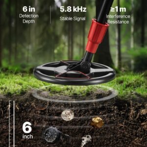 Metal Detector, 6", Lightweight Metal Detector With LCD Display, IP68 Waterproof Search Coil, Adjustable 22.8"-33.8" High Accuracy Gold Detector, Easy To Use, For Detecting Gold Treasure Hunting - Image 3