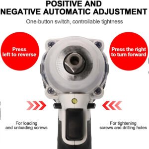 1000Nm 1-2in  Electric Cordless Impact Wrench Drill Gun - 2 Battery Ratchet Driver - Image 8