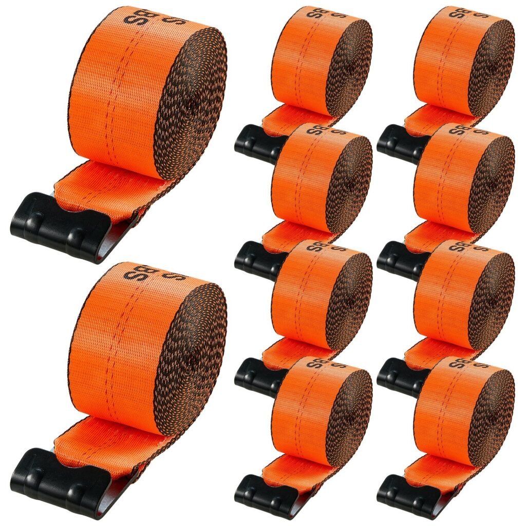 Winch Straps Truck Straps 4 In X 30 Ft With Flat Hook For Towing 10 Pack
