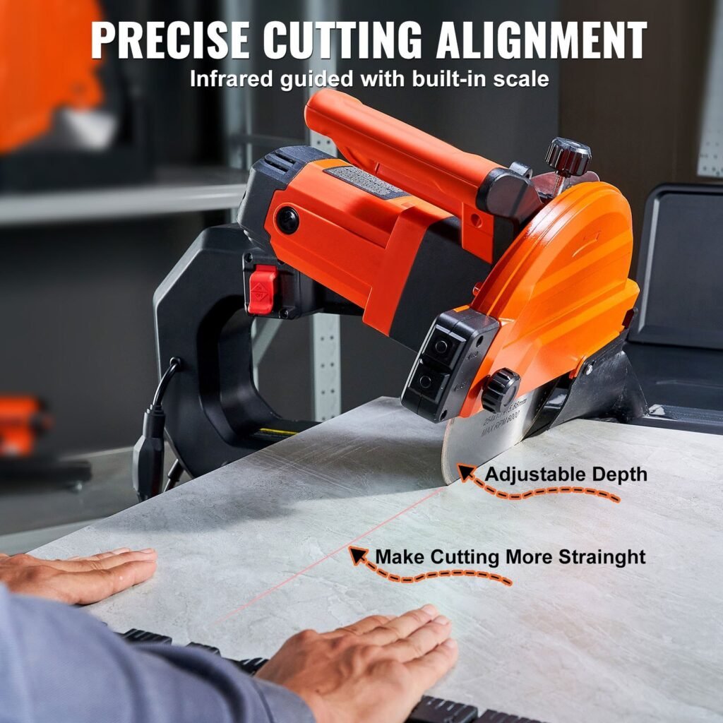 Wet Tile Saw With Stand, 10-inch 65Mn Steel Blade, 4500 RPM Motor, Tile Cutter Wet Saw With Water Reservoir And Casters, 0-45 Degrees Miter Angle For Cutting Tiles, Floor Tiles, And Stones