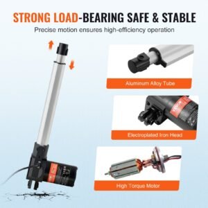 Linear Actuator 12V 10In Heavy Duty 1320lbs/6000N 0.19'/s IP44 Protection - Image 2
