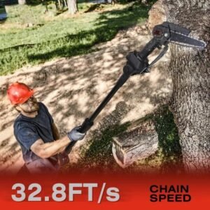 2-in-1 Cordless Pole Saw & Mini Chainsaw Electric Mini Chainsaw Length Adjustable Cordless Chain Saw With 2Pcs 1500mAh Batteries 4in/6in Chains For Tree Trimming - Image 4