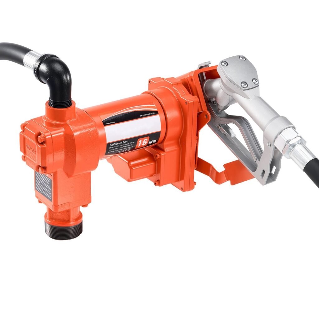 Fuel Transfer Pump 12V DC 16 GPM With Hose & Nozzle For Gasoline Diesel