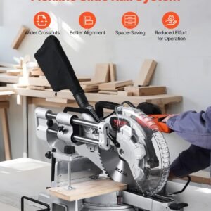 Sliding Compound Miter Saw 12-In Blade 15 Amp Motor Corded Double Bevel 60-Tooth - Image 3