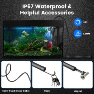 1Set Endoscope Camera 1920P HD IP67 Waterproof Inspection Borescope Tool With Light And 8 & 1 Dual Lens 16.4ft Semi Rigid Snake Cable Stepless Brightness APP Control For IOS And Android - Image 10