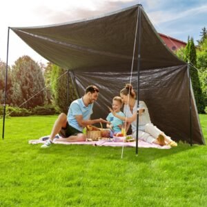 Tarp Waterproof 20X30 Ft, Plastic Poly Tarp Cover 10 Mil, Multi Purpose Tear UV And Temperature Resistant Outdoor Tarpaulin With High Durability Reinforced Grommets Silver Brown - Image 7