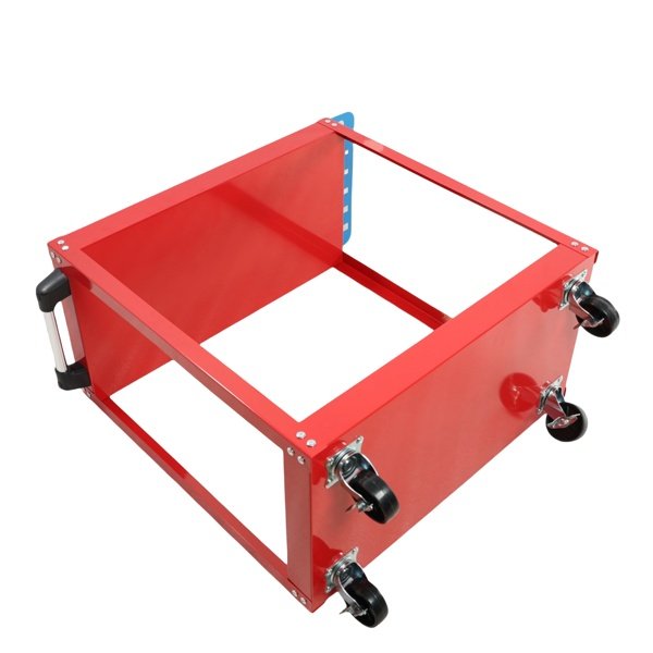 Tool Cart On Wheels, Heavy Duty Steel Utility Cart W-Lockable Wheels, 400 LBS Capacity Industrial Service Cart For Garage, Warehouse, Workshop  Two-layer Bright Red