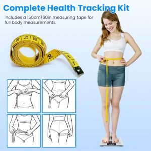 Smart Digital Scale For Body Weight High Accuracy BMI Weight Scale Full Body Composition Analysis Sync With APP 4mm Tempered Glass 397LBS Capacity LCD Display - Image 2
