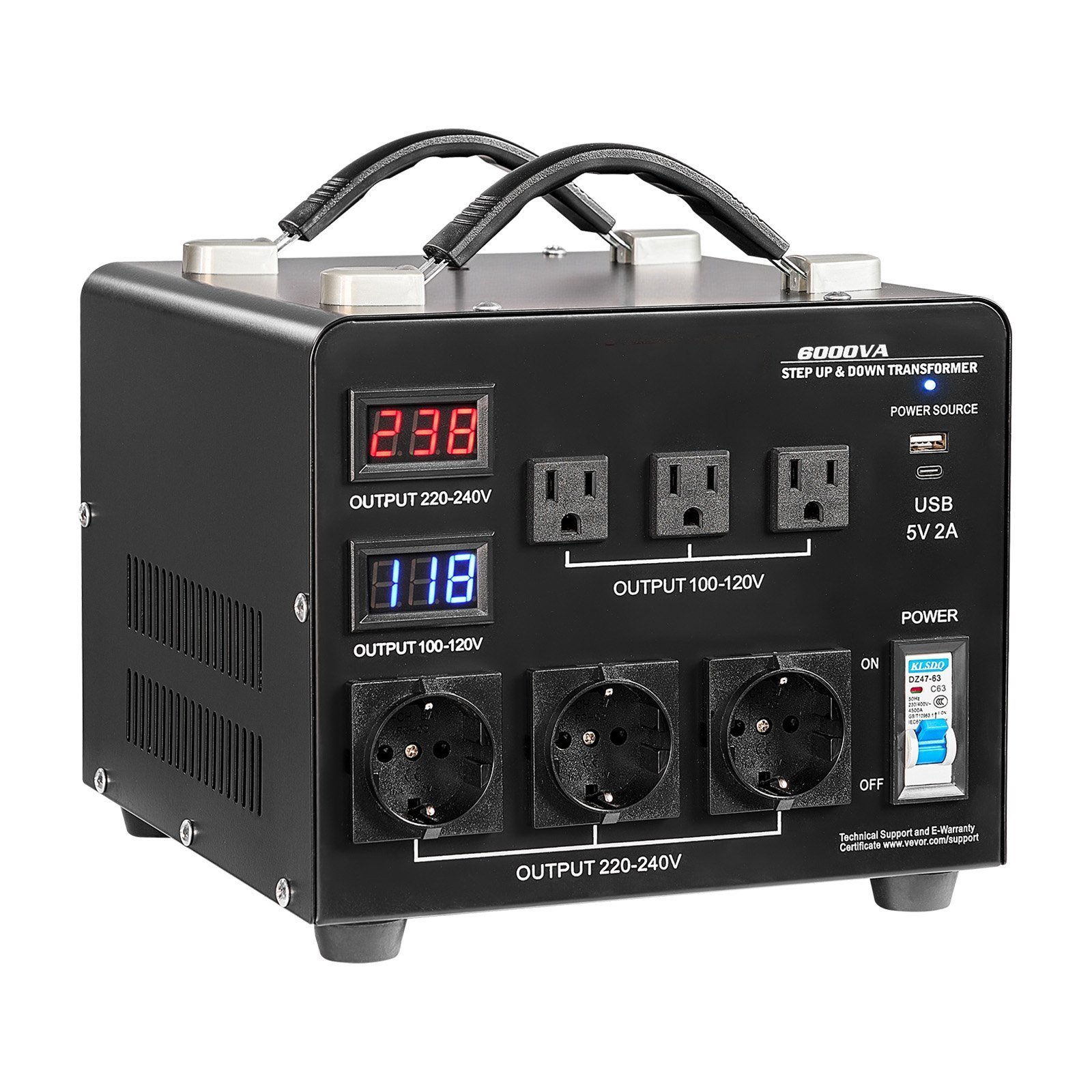 Voltage Converter Transformer 6000VA Step Up/Down 110 To 220V/220 To 110V - Image 1