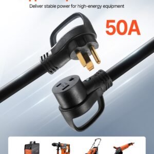 50A Generator Extension Cord 50 Ft 250V NEMA 6-50P To 6-50R 12500W Power Cable - Image 2