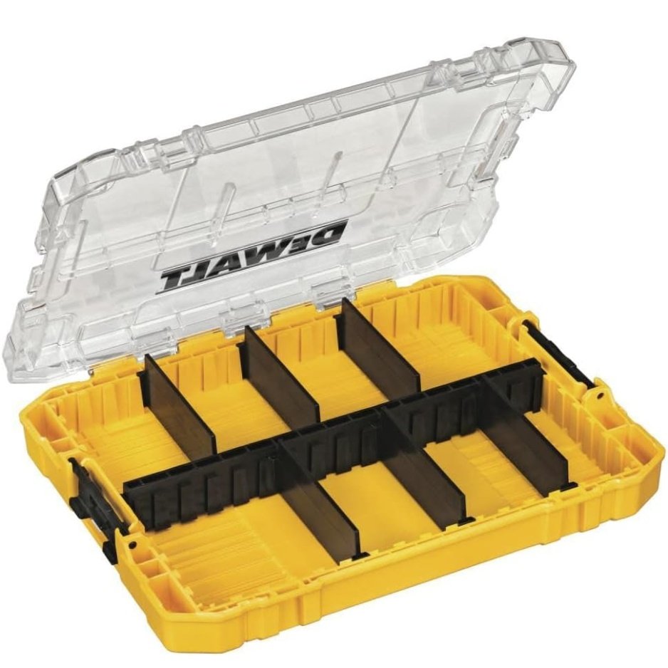 Medium 8-Compartments Small Parts Organizer Portable Tough Case Screw Organizer Toolbox With Customizable Dividers