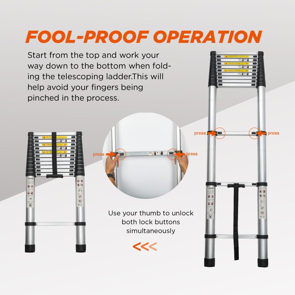 Aluminum Telescoping Ladder For Outdoor Work