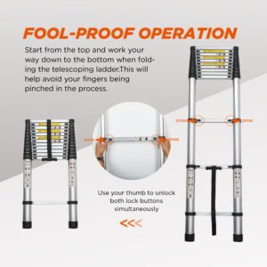 Aluminum Telescoping Ladder For Outdoor Work - Image 9