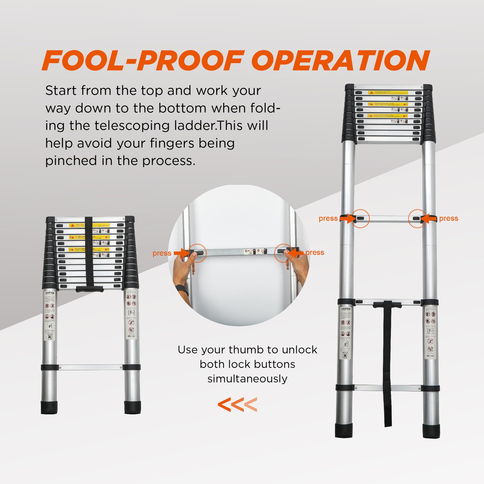 Aluminum Telescoping Ladder For Outdoor Work - Image 9