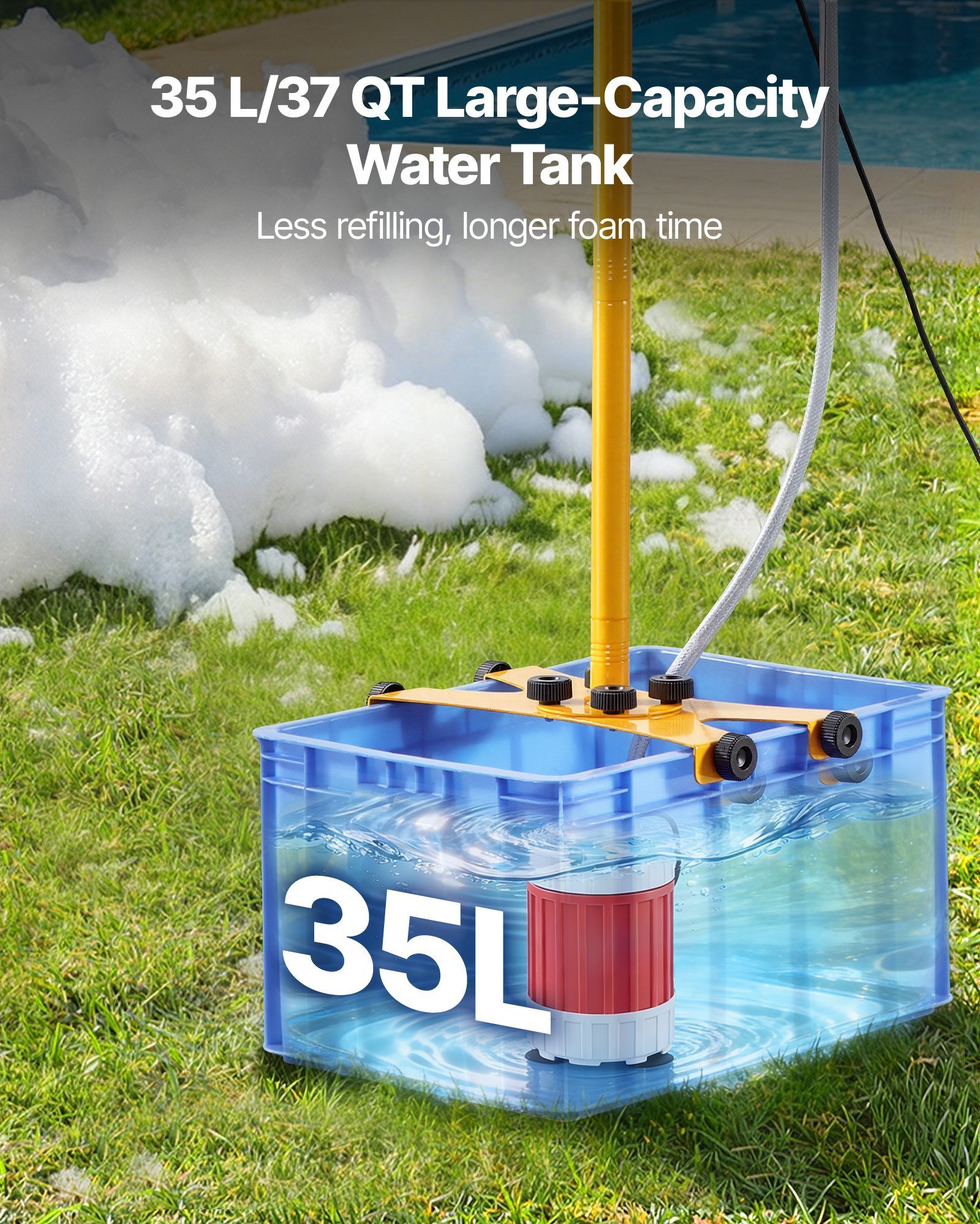 Foam Machine, Adjustable Angle Control Foam Cannon Party Machine, Bubble Cannon With 37QT Water Tank, Stable Vertical Design, Dense Foams Maker For Gatherings, Celebrations & Party - Image 2