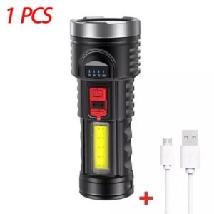 USB Rechargeable LED Flashlight 4-Modes Camping Hiking Torch Work Light(TK/TMEU For Self-pickup) - Image 1
