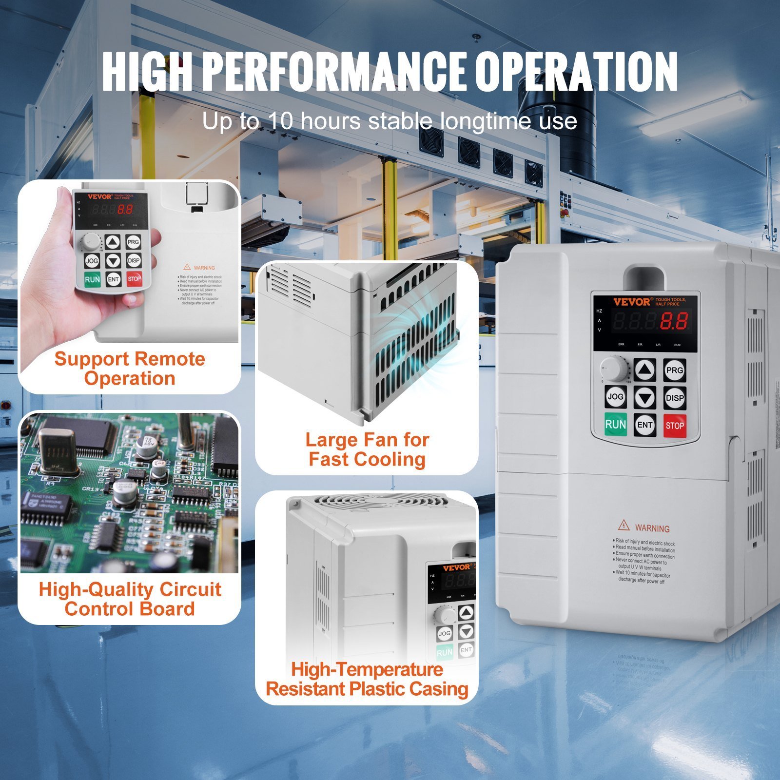 VFD 7.5KW, 34A, 10HP Variable Frequency Drive For 3-Phase Motor Speed Control - Image 2