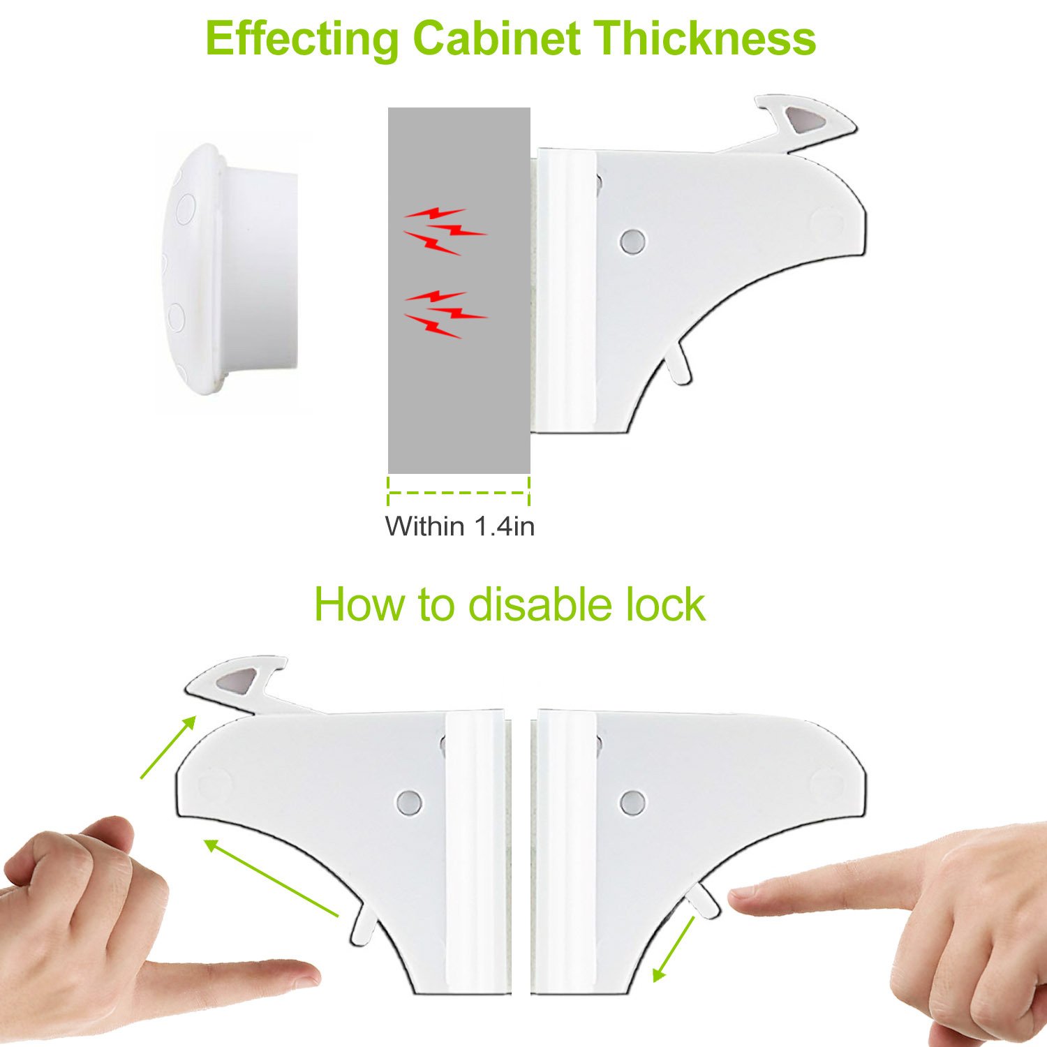 4Pcs Magnetic Cabinet Locks Child Safety Drawer Locks Adhesive Baby Proof Cabinets Latches Kit - Image 9