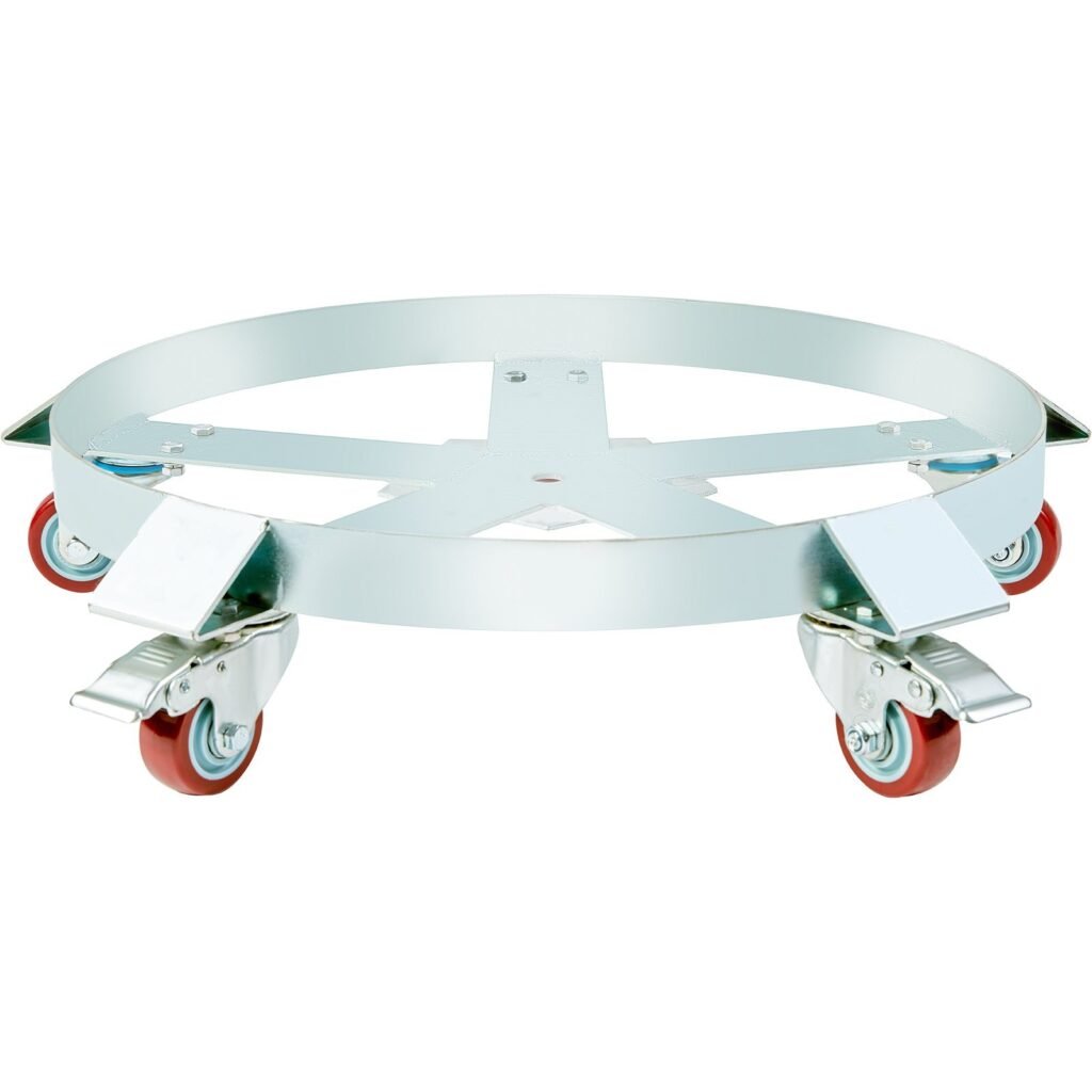 55 Gallon Heavy Duty Drum Dolly, 1250lbs Load Capacity, Barrel Dolly Cart Drum Caddy, Non Tipping Hand Truck Capacity Dollies With Steel Frame 5 Swivel Casters Wheel, For Warehouse Drum Handling