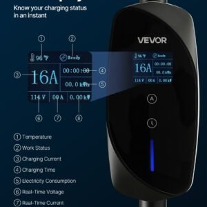 Level 1&2 EV Charger Portable Charger 16A Adjustable Current 120V 240V With LCD - Image 4