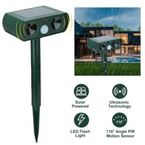 Ultrasonic Rat Repellent, Solar Motion Sensor, Rat Repellent IPX4 Waterproof, Suitable For Outdoor Use In Farms, Gardens, Courtyards - Image 3