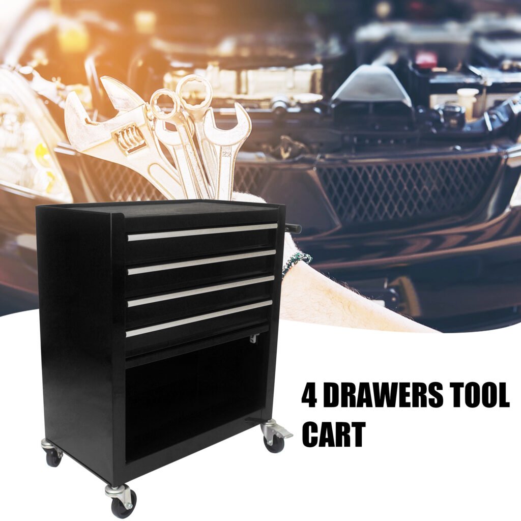 Metal Wheelie Tool Cart