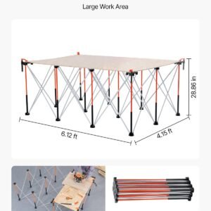 Portable Folding Workstand 6.12 X 4.14ft Collapsible Work Stand 4500lbs Capacity - Image 5