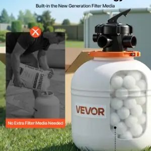 FlashPure Sand Filter Pump, 14 In For Above Ground Pool, 0.75 HP 3500 GPH, Swimming Pool Filter System With Timer, 6X Faster Filtration, Media Installed, Leak-Resistant, Ready To Use Out Of Box - Image 3