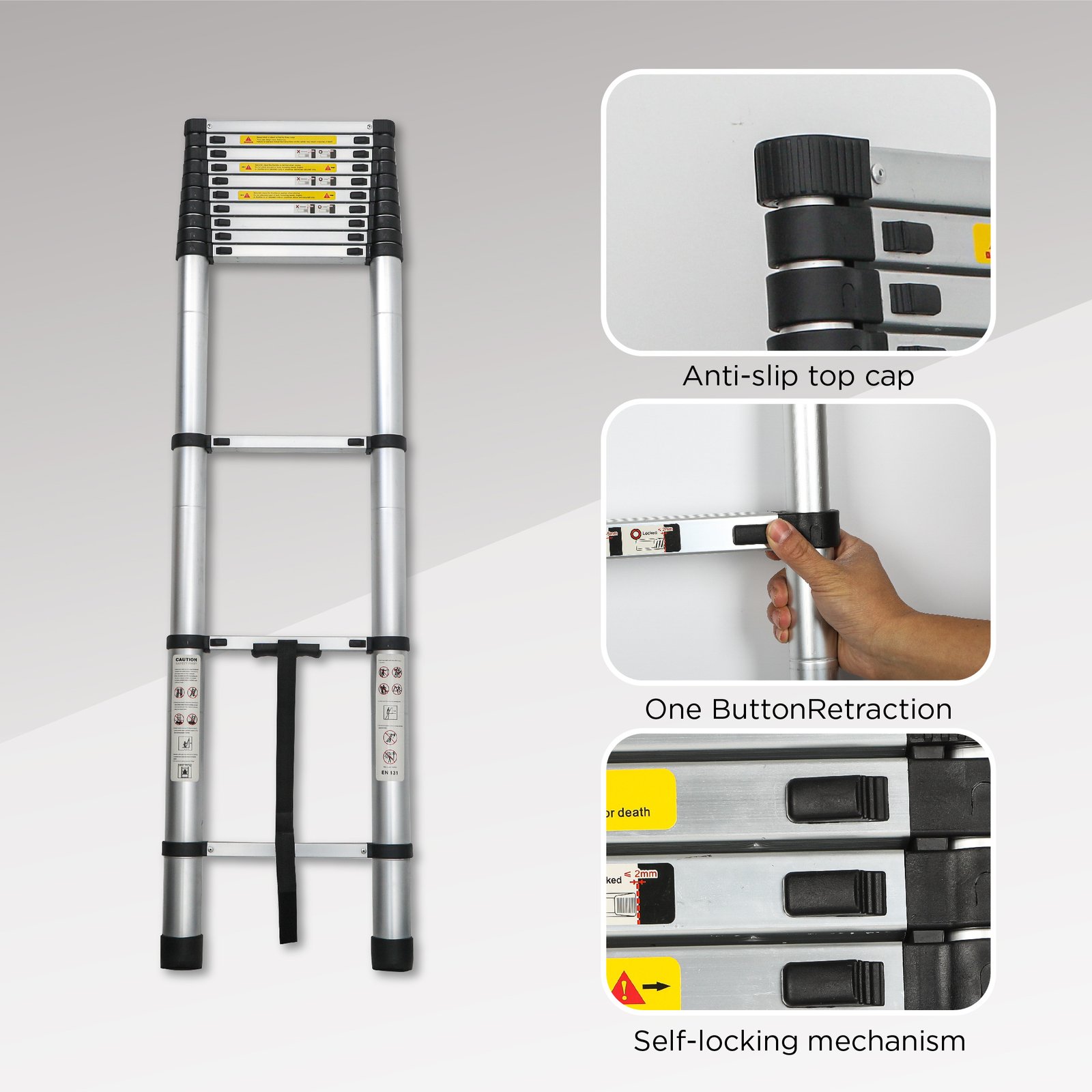 Aluminum Telescoping Ladder For Outdoor Work - Image 10
