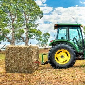Pair Hay Spear 49' Bale Spear 3000 Lbs Capacity, Bale Spike Quick Attach Square Hay Bale Spears 1 3/4', Red Coated Bale Forks, Bale Hay Spike With Hex Nut & Sleeve For Buckets Tractors Loaders - Image 6