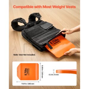 Curved Weight Vest Plates, 8.75 LB Pairs, Premium Steel Tactical Weighted Plates For Vest, Ergonomic Design, For Strength Endurance Training, Running, Jogging, Fitness, Heavy Workouts - Image 2