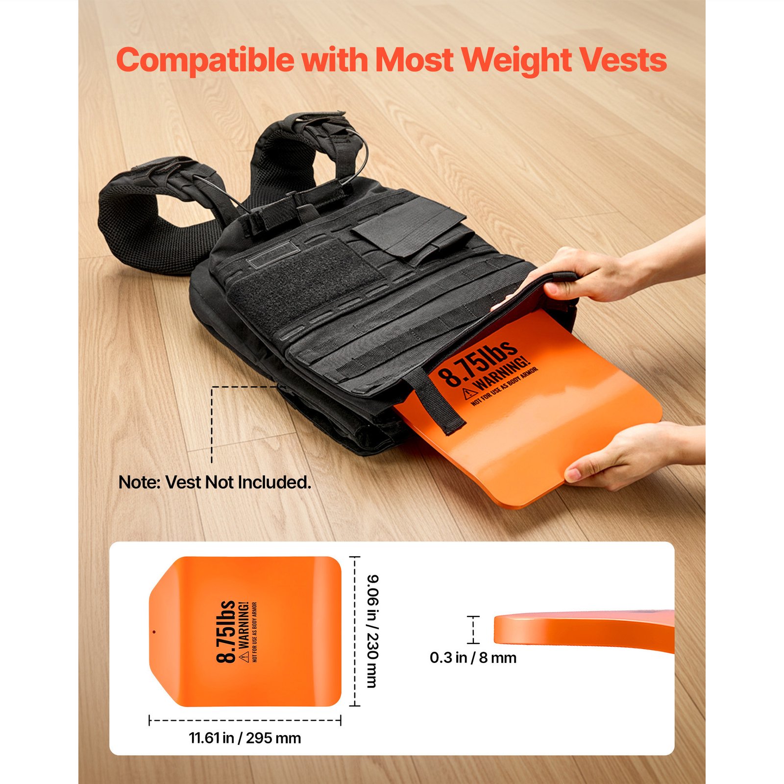 Curved Weight Vest Plates, 8.75 LB Pairs, Premium Steel Tactical Weighted Plates For Vest, Ergonomic Design, For Strength Endurance Training, Running, Jogging, Fitness, Heavy Workouts - Image 2