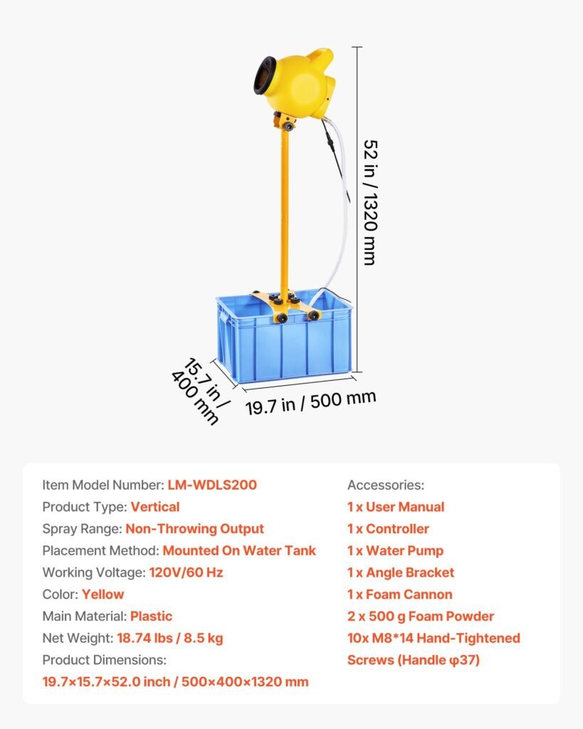 Foam Machine, Adjustable Angle Control Foam Cannon Party Machine, Bubble Cannon With 37QT Water Tank, Stable Vertical Design, Dense Foams Maker For Gatherings, Celebrations & Party