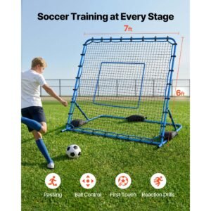 Soccer Rebounder Net, Quick-Switch Angle Soccer Goal Rebounder For Control, Passing Practice, Heavy-Duty Iron Frame & PE Net, Easy Setup Ball Training Aids & Equipment For Teens&Adults,7 X 6 Ft - Image 4
