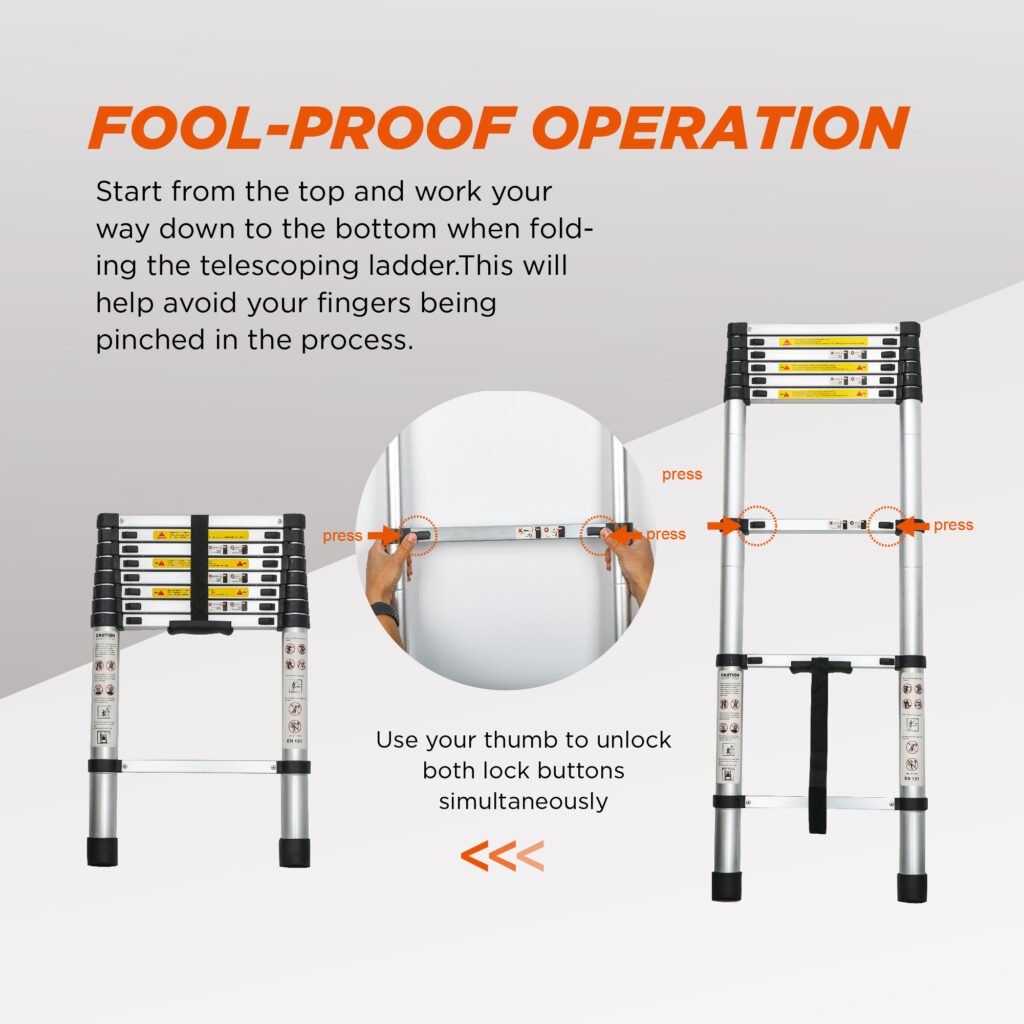 Aluminum Telescoping Ladder For Outdoor Work