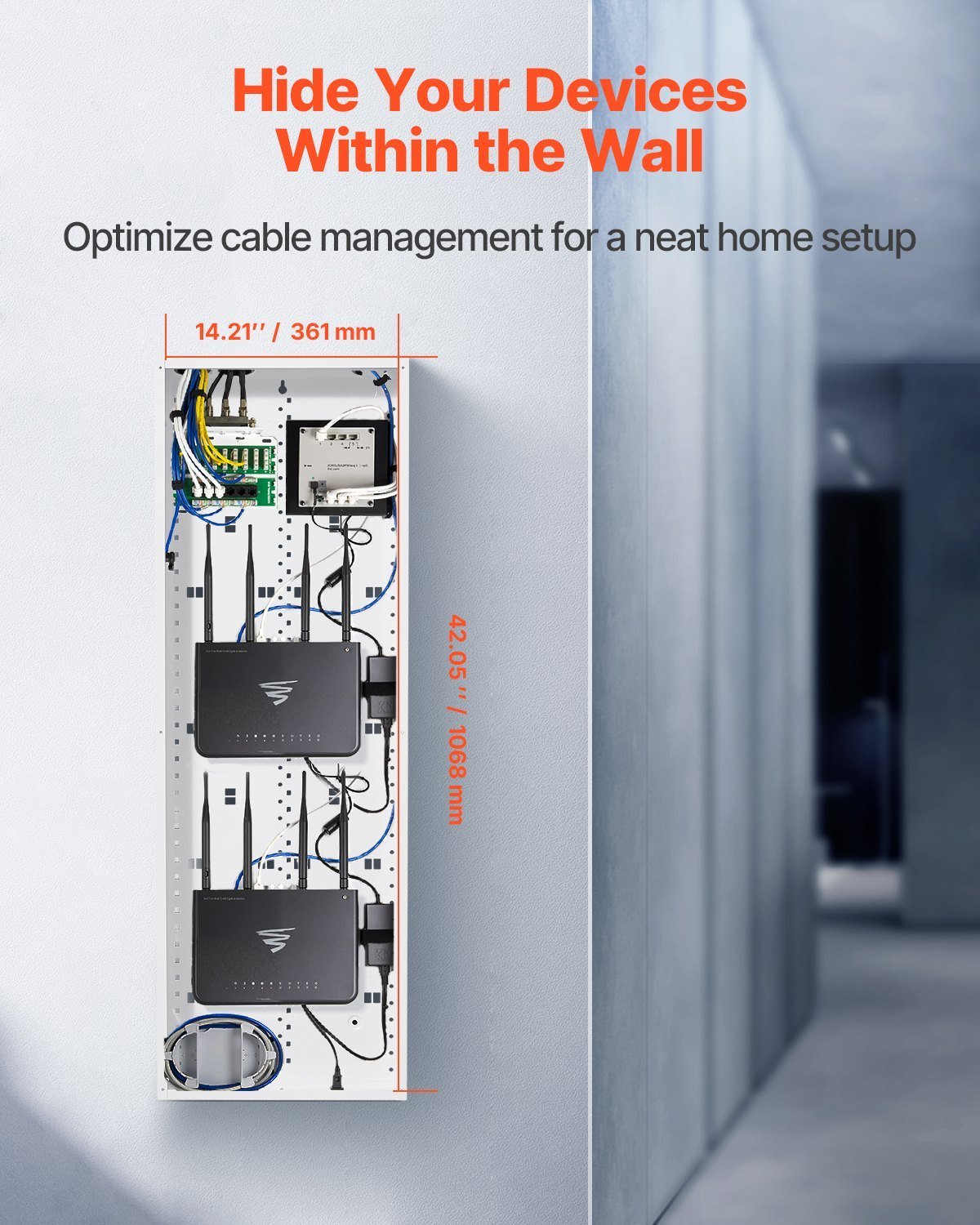 Structured Media Enclosure 42 In Recessed In-Wall TV Media Box With Cover - Image 4