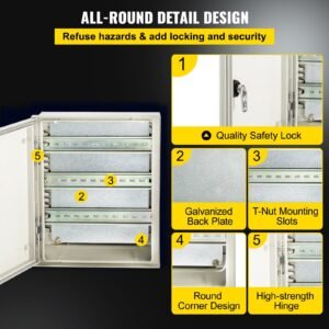 Fiberglass STELL Enclosure, 12 X 10 X 6'' NEMA 4X Fiberglass Electrical Box, IP66 Waterproof & Dustproof, Outdoor/Indoor Electrical Junction Box, With Mounting Plate(30 X 25 X 14 Cm) - Image 2