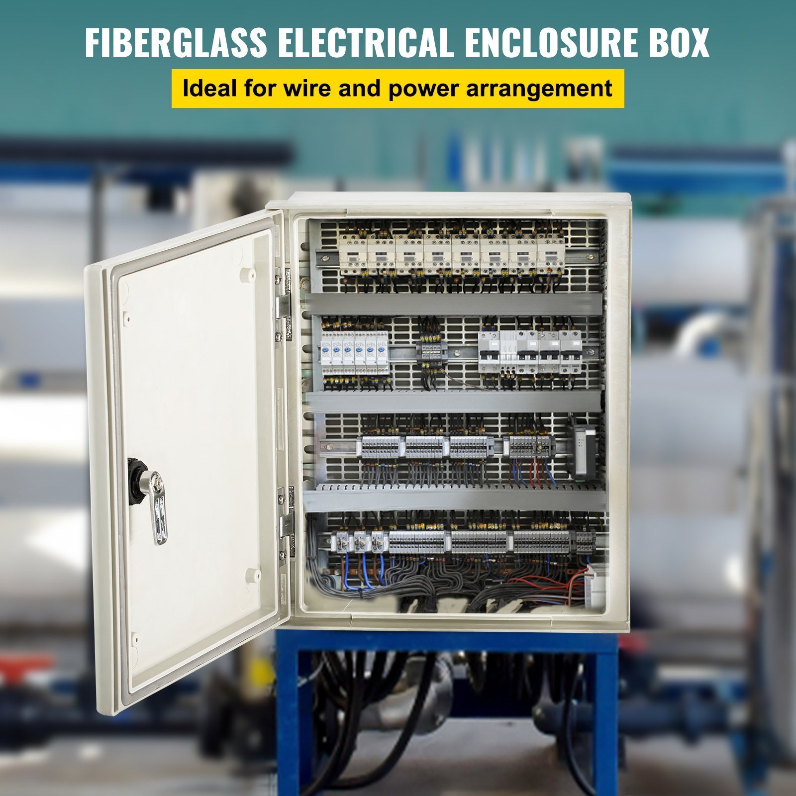 Fiberglass STELL Enclosure, 12 X 10 X 6'' NEMA 4X Fiberglass Electrical Box, IP66 Waterproof & Dustproof, Outdoor/Indoor Electrical Junction Box, With Mounting Plate(30 X 25 X 14 Cm) - Image 3